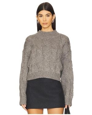 525 Strickpullover Mit Zopfmuster Lola - Grau