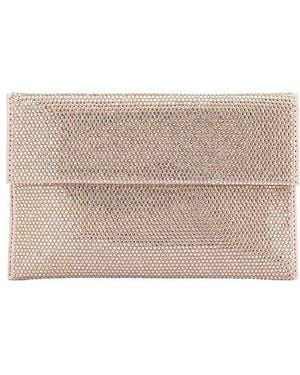 OLGA BERG Clutch Im Envelope-Stil Mit Kristallverzierung Cara - Natur