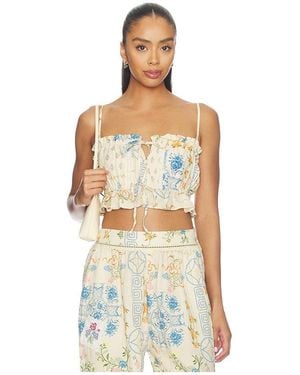 Agua Bendita Vichy Bleu Top En Talla (También En S, M) - Multicolor