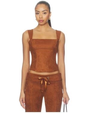 Amanda Uprichard X Revolve Ceronne Suede Top - Brown
