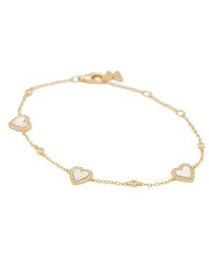 By Adina Eden Eden Pave Heart Bracelet - White