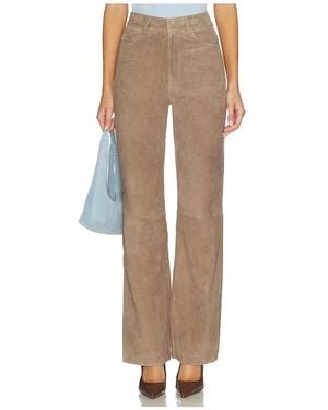 ROTATE BIRGER CHRISTENSEN Straight Suede Trousers - Natural