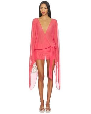 Jaded London Aria Mesh Mini Dress - Red