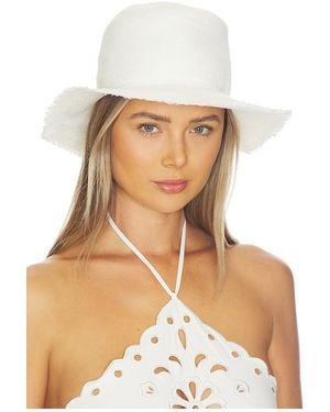 Hat Attack Fringed Pammy Panama Fedora Hat - White