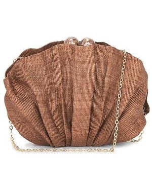 Poolside Clutch Aus Stroh The Origami Shell - Braun