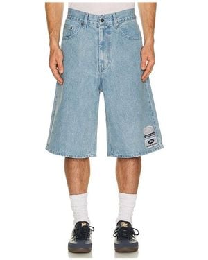Siegelman Stable X Ford Patched Denim Jorts - Blue