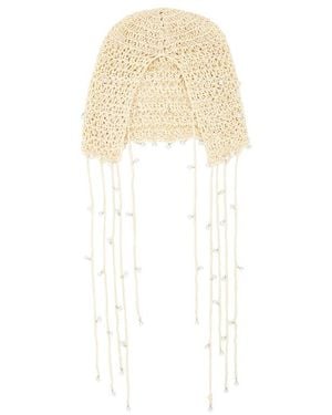 Lovers + Friends Mira Crochet Hat - White