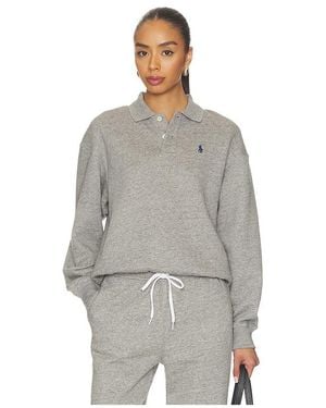Polo Ralph Lauren Arctic Fleece Polo Sweatshirt - Grey