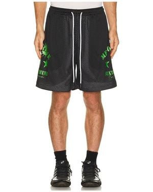 Memory Lane Mesh Double Layer Shorts - Black