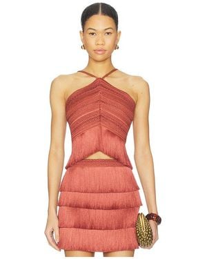PATBO Amethyst Fringe Top En Color Óxido Talla (También En 10, 2) - Rojo