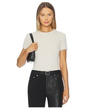 Helmut Lang Crop Eyelash Tee - Black
