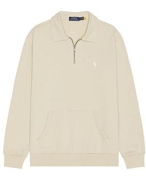 Polo Ralph Lauren Loopback Terry 1/2 Zip Sweatshirt - Natural