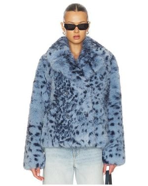 Lamarque Ravenna Faux Fur Coat - Blue