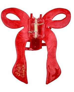 Solar Eclipse Pinza Coquette Bow Claw Hair Clip En Color Belleza: Na Talla - Rojo