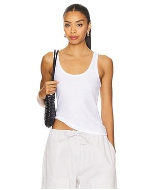 Leset Laura Scoop Neck Tank - White