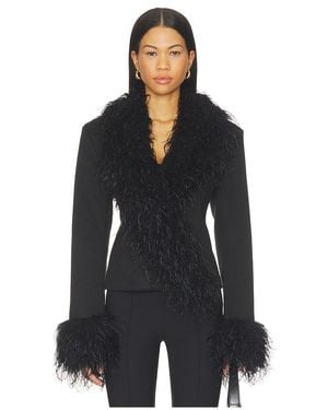 OW Collection Remy Faux Fur Jacket - Black