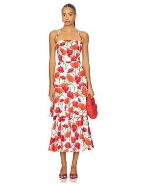 MILLY Peonia Poplin Dress - Red