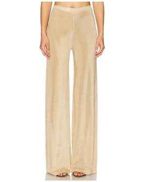 SER.O.YA Sheldon Metallic Knit Trousers - Natural
