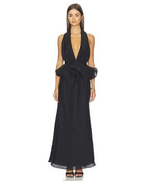 Elliatt Fiorina Halter Neck Peplum Gown - White