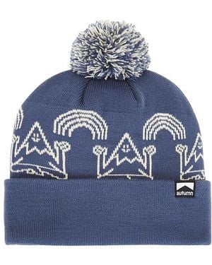 Autumn Headwear Mindful Mountain Pom Beanie - Blue