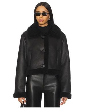 MORE TO COME Cyrilla Faux Leather Jacket - Black