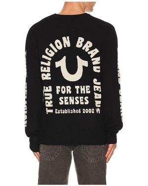 TRUE RELIGION Relaxed Logo Jumper - Black
