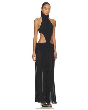 GUIZIO Daye Midi Dress in Black | Lyst