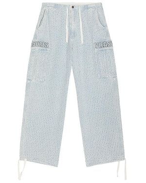 Pleasures Knitted Cargo Trousers - White