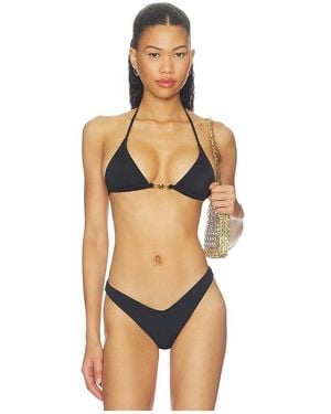 Versace Swim Top Lycra Vita Recycled Modulo Farfalla - Black