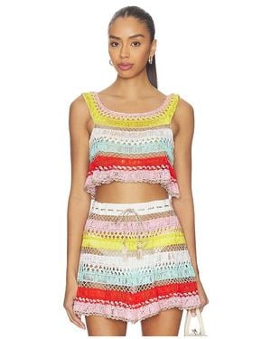 MY BEACHY SIDE Cleo Hand-Crocheted Top - Red