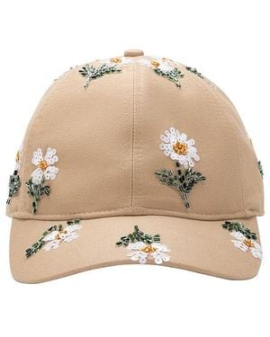Honor The Gift Flowers Beaded 6 Panel Cap - Natural