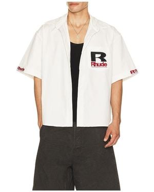Rhude Petrol Oversized Mechanic Shirt - White