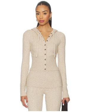 Lovers + Friends Paulina Button Up Hoodie - Natural