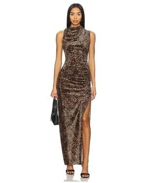 GOOD AMERICAN Velvet High Neck Maxi Dress - Multicolor