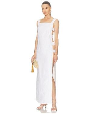 Adriana Degreas Maxikleid Linen Cage Coverup - Weiß