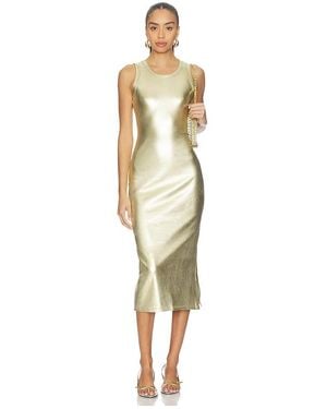 Never Fully Dressed Metallic Ribbed Dress - Natural