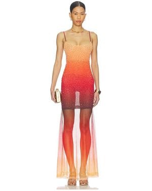 Leslie Amon Sunset Flow Dress - Red