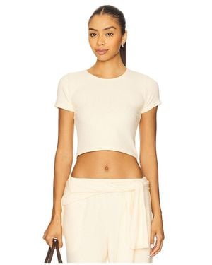 Leset Lauren Crop Slim Fit Tee - Natural