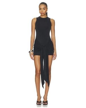 Skims Cupro Jersey Wrap Mini Dress - Black