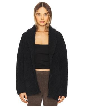 Barefoot Dreams Cozychic Faux Shearling Buttoned Jacket - Black