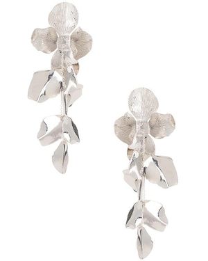 Shashi Metallic Dangling Statement Earrings - White