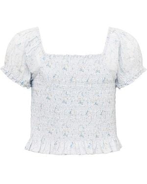 LoveShackFancy Kurzärmeliges Oberteil Fabielle - Weiß