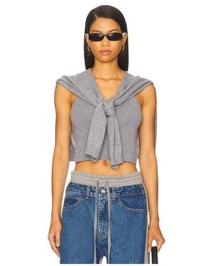 Monse Tie Scarf Knitted Top - Blue