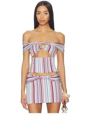 Tiger Mist Haze Twist Top - White