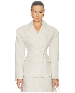 Camila Coelho Malena Linen Blazer - White