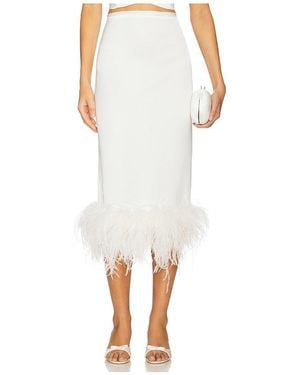 Milkwhite X Revolve Midi Skirt With Feathers - White
