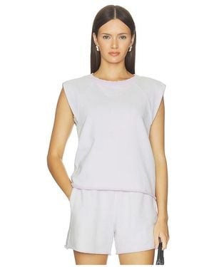 Bobi Raglan Muscle Tank Top - White