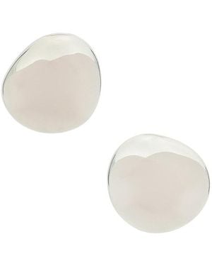 Ettika Polished Pebble Stud Earrings - White