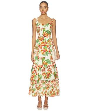 VERANDAH Garden Tiered Maxi Dress - Metallic