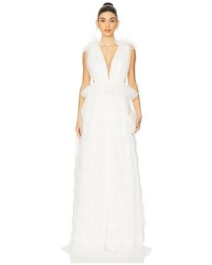SAU LEE Sabrina Gown - White